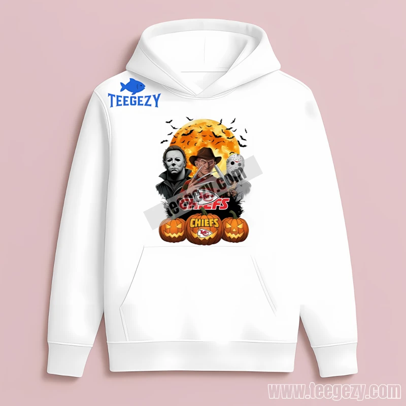 Kansas City Chiefs Halloween Horror Pumpkin Moon White Hoodie Kansas City Chiefs Halloween Horror Pumpkin Moon White Hoodie