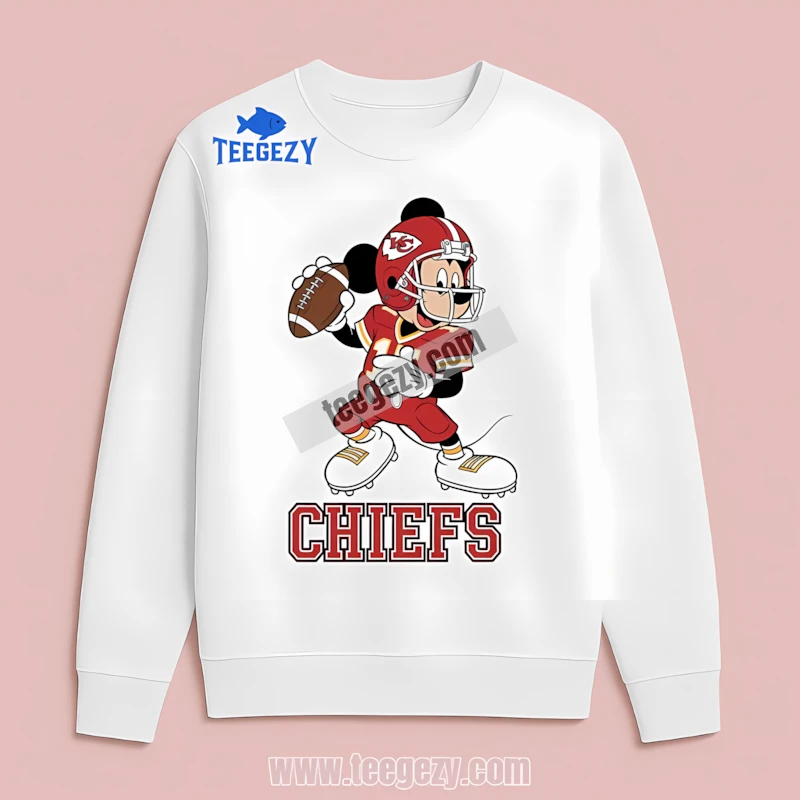 Kansas City Chiefs Mickey Mouse Quarterback Vintage Long Sleeve Kansas City Chiefs Mickey Mouse Quarterback Vintage Long Sleeve