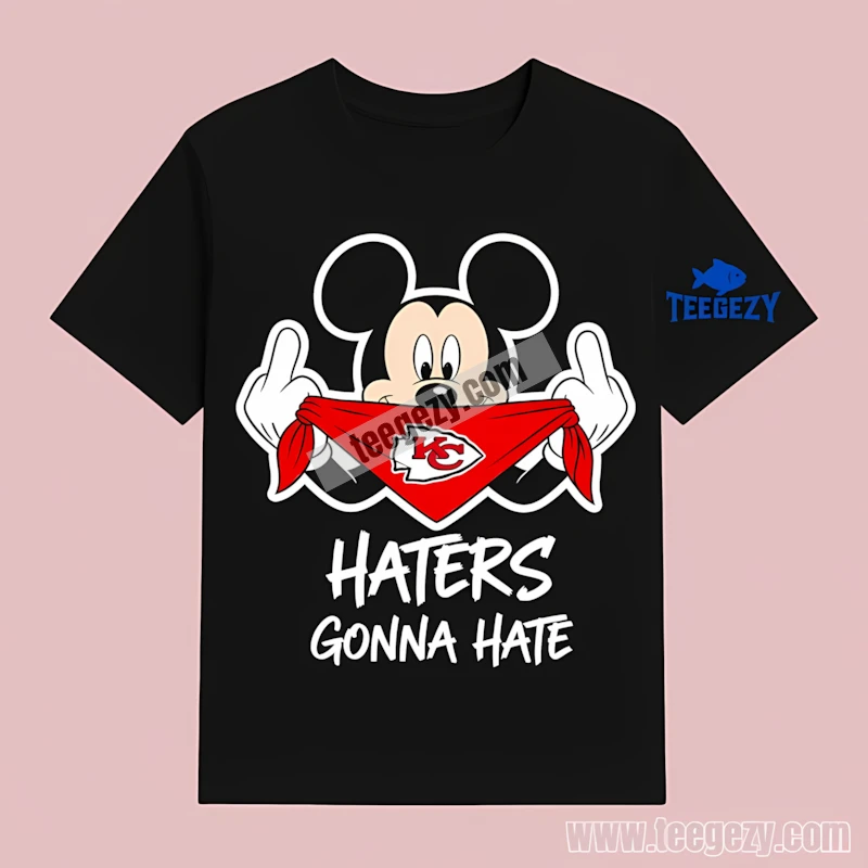 Kansas City Chiefs Mickey Mouse Streetwear Bandana Haters T-Shirt Kansas City Chiefs Mickey Mouse Streetwear Bandana Haters T-Shirt