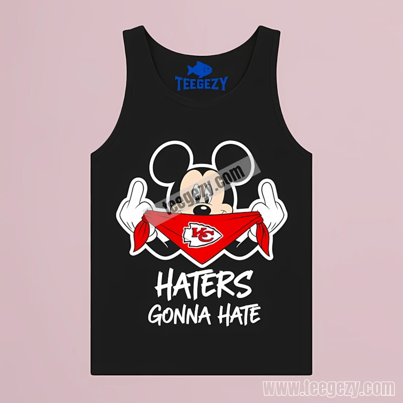 Kansas City Chiefs Mickey Mouse Streetwear Bandana Haters Tanktop Kansas City Chiefs Mickey Mouse Streetwear Bandana Haters Tanktop