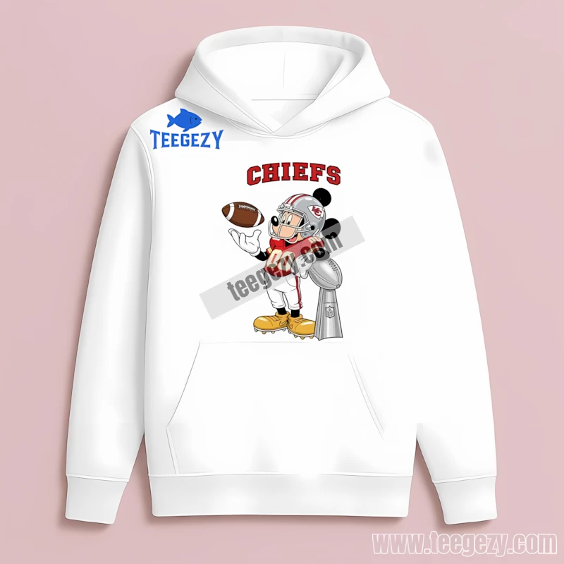 Kansas City Chiefs Mickey Mouse Super Bowl Trophy Cartoon Hoodie Kansas City Chiefs Mickey Mouse Super Bowl Trophy Cartoon Hoodie