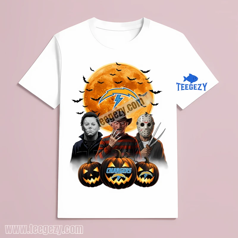 La Chargers Halloween Jason Voorhees Michael Myers Freddy Spooky T-Shirt La Chargers Halloween Jason Voorhees Michael Myers Freddy Spooky T-Shirt