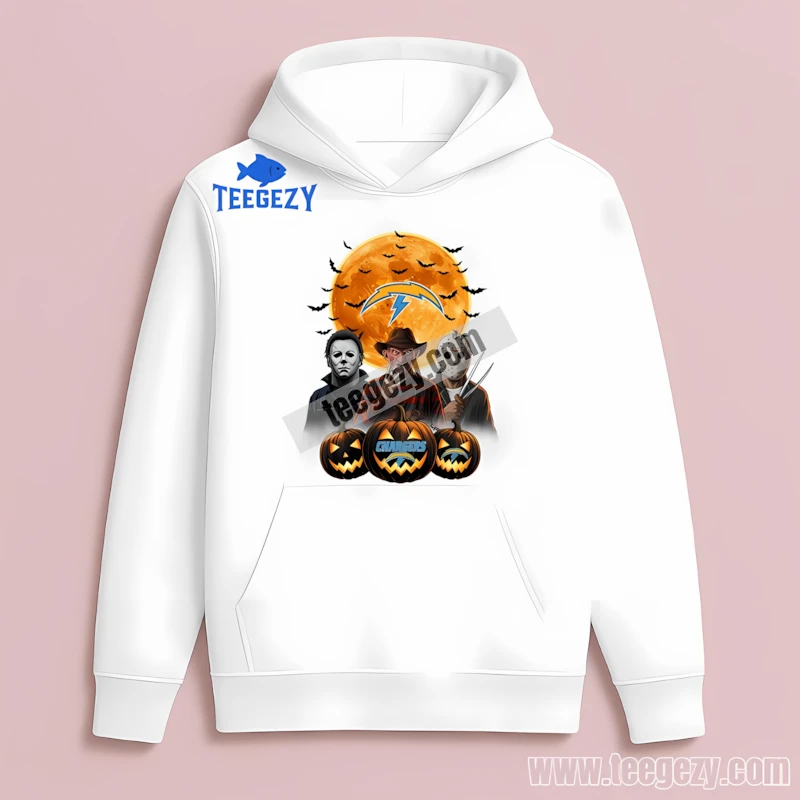 La Chargers Halloween Jason Voorhees Michael Myers Freddy Spooky Hoodie La Chargers Halloween Jason Voorhees Michael Myers Freddy Spooky Hoodie