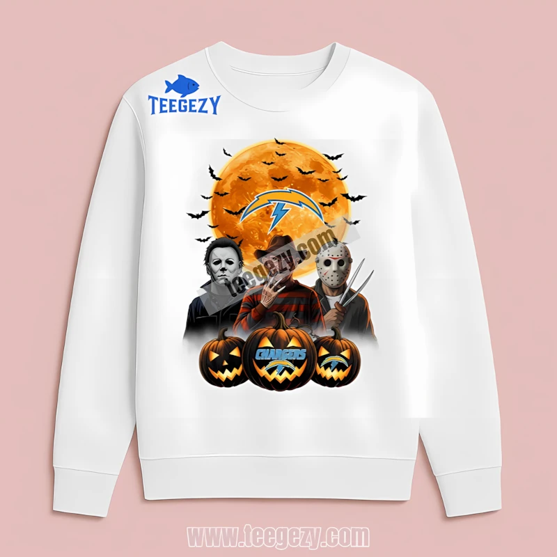 La Chargers Halloween Jason Voorhees Michael Myers Freddy Spooky Long Sleeve La Chargers Halloween Jason Voorhees Michael Myers Freddy Spooky Long Sleeve