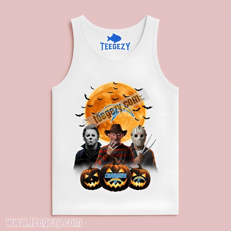 La Chargers Halloween Jason Voorhees Michael Myers Freddy Spooky Tanktop La Chargers Halloween Jason Voorhees Michael Myers Freddy Spooky Tanktop