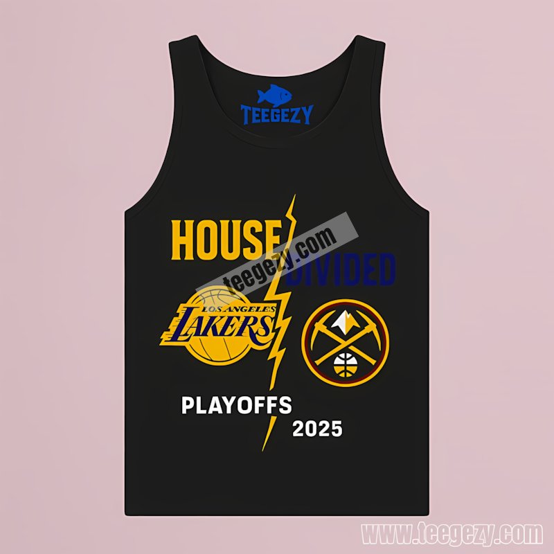 La Lakers Vs Denver Nuggets House Divided Playoffs 2025 Tanktop La Lakers Vs Denver Nuggets House Divided Playoffs 2025 Tanktop