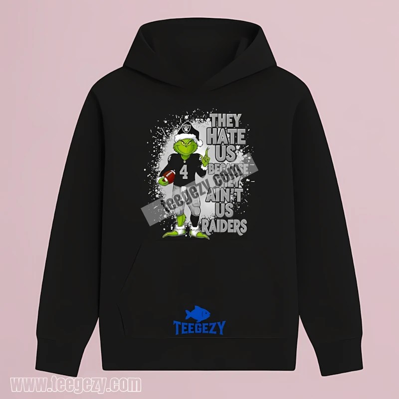 Las Vegas Raiders Grinch They Hate Us Vintage Hoodie Las Vegas Raiders Grinch They Hate Us Vintage Hoodie