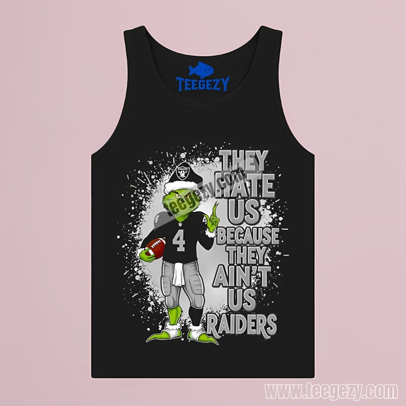 Las Vegas Raiders Grinch They Hate Us Vintage Tanktop Las Vegas Raiders Grinch They Hate Us Vintage Tanktop