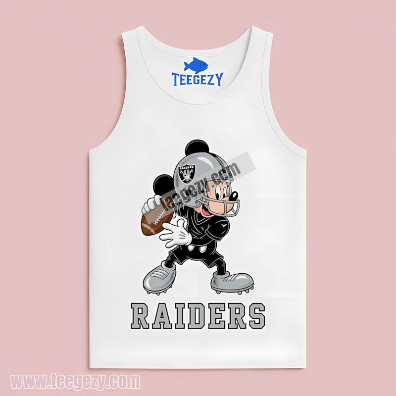 Las Vegas Raiders Mickey Mouse Quarterback Vintage Tanktop Las Vegas Raiders Mickey Mouse Quarterback Vintage Tanktop