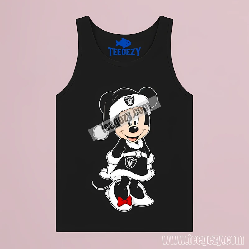 Las Vegas Raiders Minnie Mouse Christmas Tanktop Holiday Las Vegas Raiders Minnie Mouse Christmas Tanktop Holiday