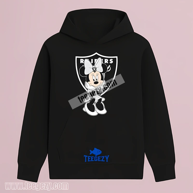 Las Vegas Raiders Minnie Mouse Fan Pose Graphic Hoodie Las Vegas Raiders Minnie Mouse Fan Pose Graphic Hoodie