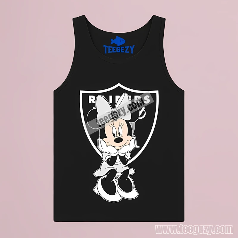 Las Vegas Raiders Minnie Mouse Fan Pose Graphic Tanktop Las Vegas Raiders Minnie Mouse Fan Pose Graphic Tanktop