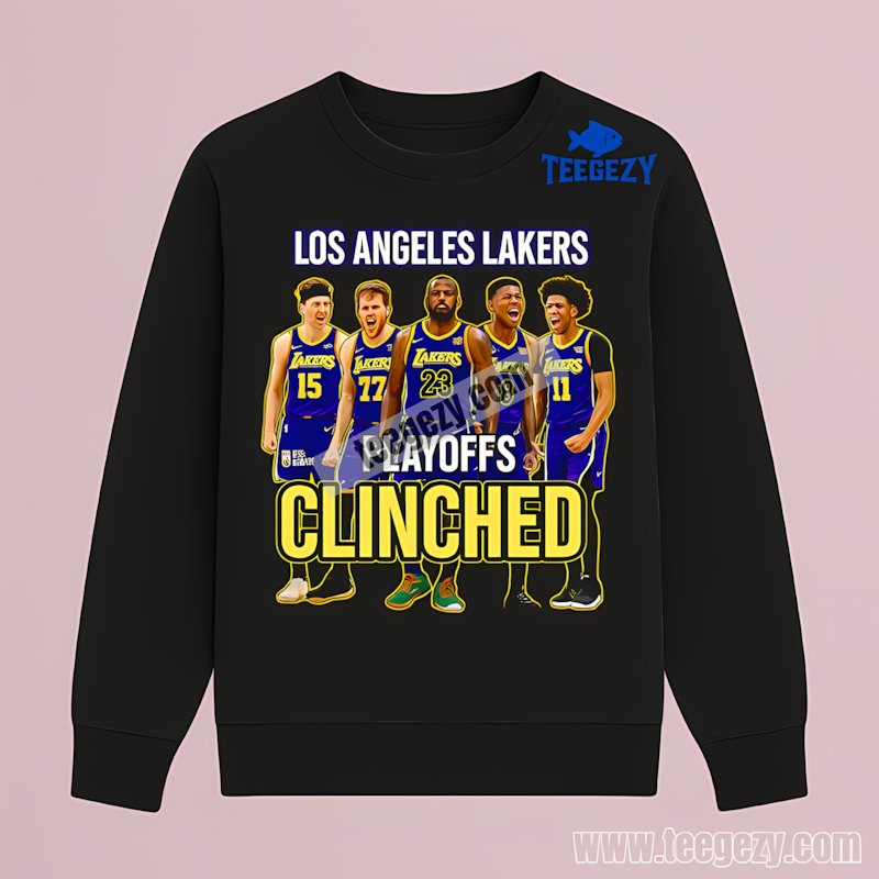 Los Angeles Lakers Playoffs Clinched 2025 Basketball Long Sleeve Los Angeles Lakers Playoffs Clinched 2025 Basketball Long Sleeve