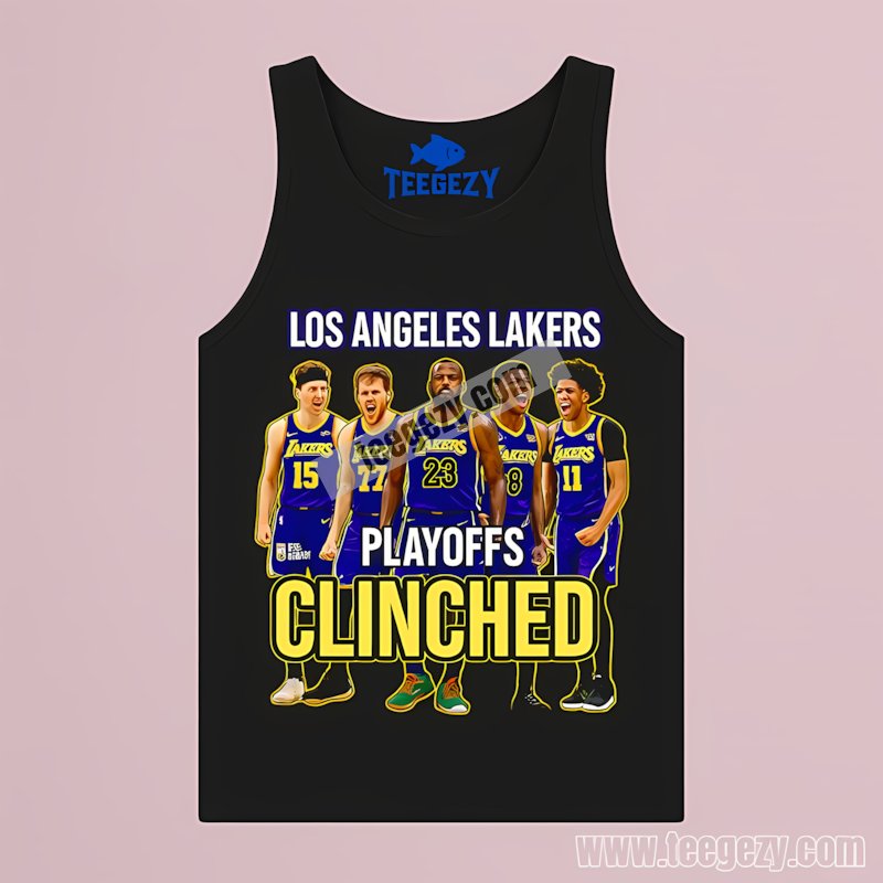 Los Angeles Lakers Playoffs Clinched 2025 Basketball Tanktop Los Angeles Lakers Playoffs Clinched 2025 Basketball Tanktop