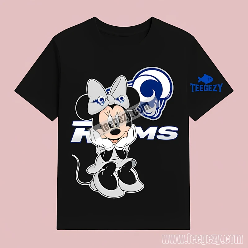Los Angeles Rams Cute Minnie Mouse Fan Art T-Shirt Design Los Angeles Rams Cute Minnie Mouse Fan Art T-Shirt Design