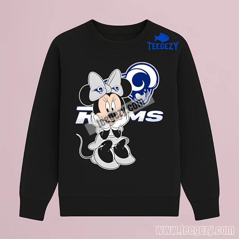 Los Angeles Rams Cute Minnie Mouse Fan Art Long Sleeve Design Los Angeles Rams Cute Minnie Mouse Fan Art Long Sleeve Design