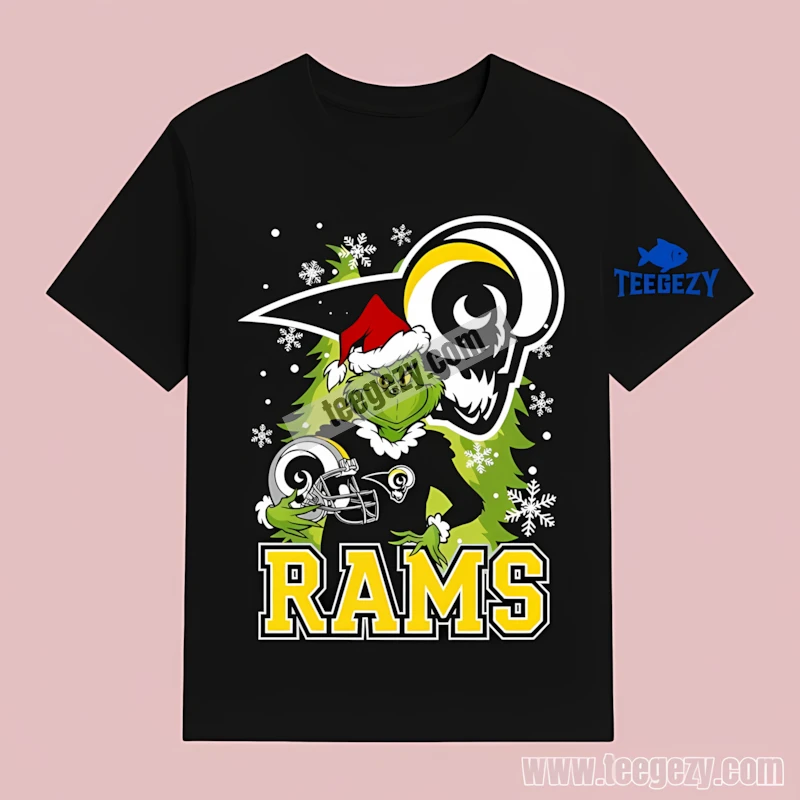 Los Angeles Rams Grinch Holding Helmet Christmas Unisex T-Shirt Los Angeles Rams Grinch Holding Helmet Christmas Unisex T-Shirt