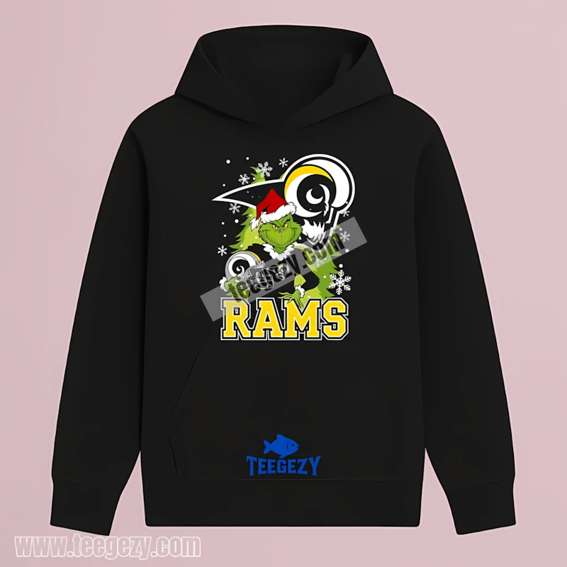 Los Angeles Rams Grinch Holding Helmet Christmas Unisex Hoodie Los Angeles Rams Grinch Holding Helmet Christmas Unisex Hoodie