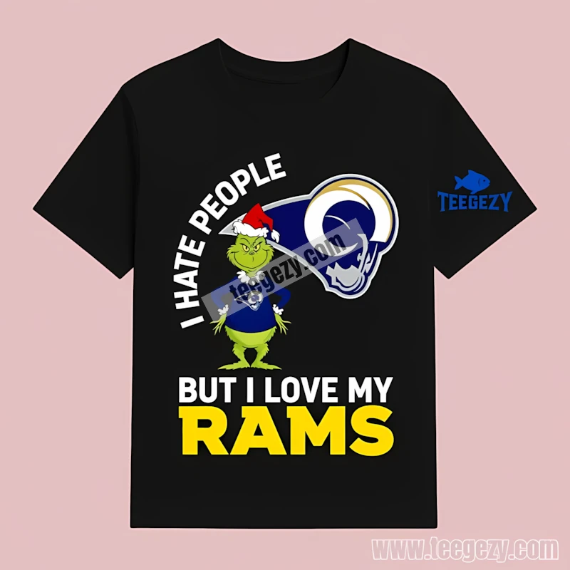 Los Angeles Rams Grinch I Hate People But Love My Rams T-Shirt Men Women Los Angeles Rams Grinch I Hate People But Love My Rams T-Shirt Men Women