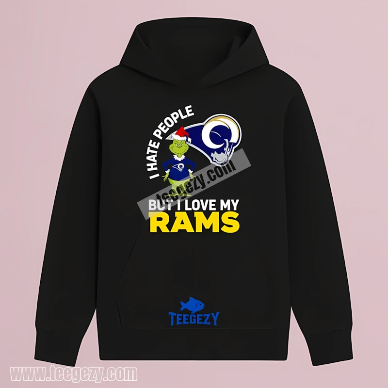 Los Angeles Rams Grinch I Hate People But Love My Rams Hoodie Men Women Los Angeles Rams Grinch I Hate People But Love My Rams Hoodie Men Women