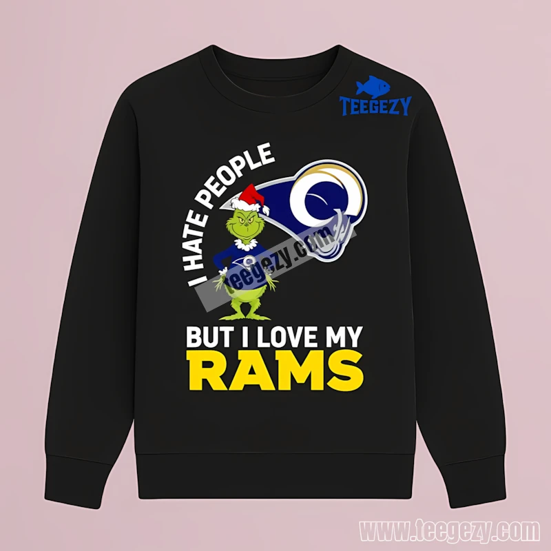 Los Angeles Rams Grinch I Hate People But Love My Rams Long Sleeve Men Women Los Angeles Rams Grinch I Hate People But Love My Rams Long Sleeve Men Women