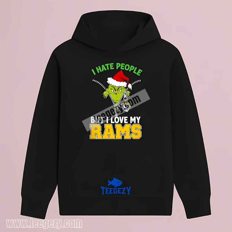 Los Angeles Rams Grinch Peeking Zipper Xmas Hoodie Men Women Los Angeles Rams Grinch Peeking Zipper Xmas Hoodie Men Women