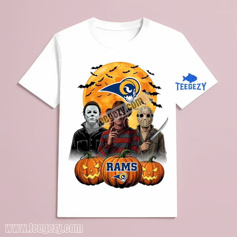 Los Angeles Rams Halloween Jason Voorhees Michael Myers Freddy Unisex T-Shirt Los Angeles Rams Halloween Jason Voorhees Michael Myers Freddy Unisex T-Shirt