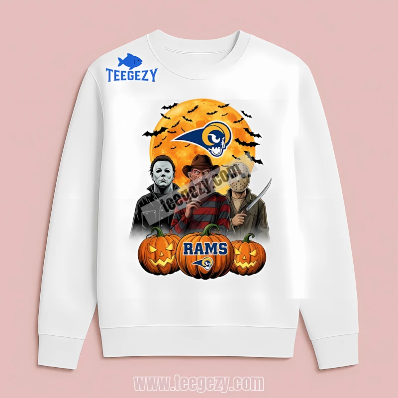 Los Angeles Rams Halloween Jason Voorhees Michael Myers Freddy Unisex Long Sleeve Los Angeles Rams Halloween Jason Voorhees Michael Myers Freddy Unisex Long Sleeve