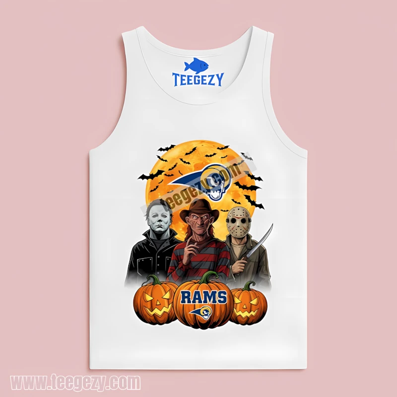 Los Angeles Rams Halloween Jason Voorhees Michael Myers Freddy Unisex Tanktop Los Angeles Rams Halloween Jason Voorhees Michael Myers Freddy Unisex Tanktop