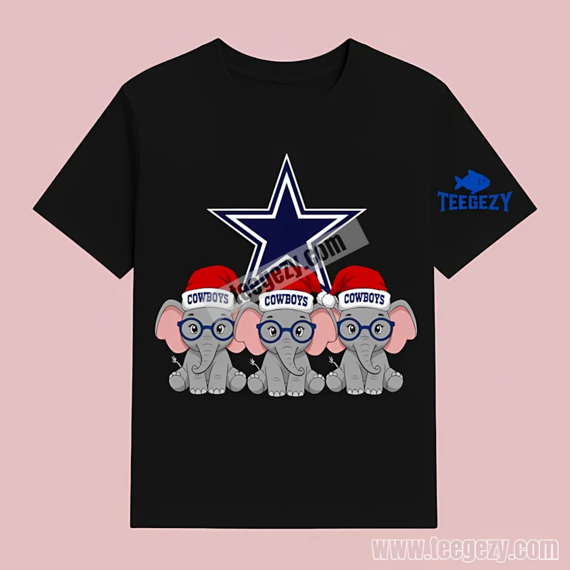 Merry Dallas Cowboys Christmas Elephants T-Shirt Men Women Merry Dallas Cowboys Christmas Elephants T-Shirt Men Women