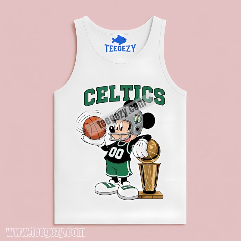 Mickey Mouse With Boston Celtics Nba Trophy Cup Tanktop Men Women Mickey Mouse With Boston Celtics Nba Trophy Cup Tanktop Men Women
