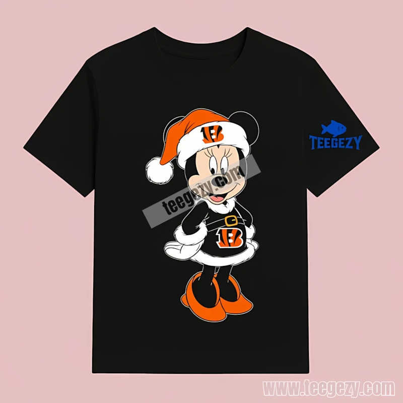 Minnie Mouse Cincinnati Bengals Christmas T-Shirt For Holiday Minnie Mouse Cincinnati Bengals Christmas T-Shirt For Holiday