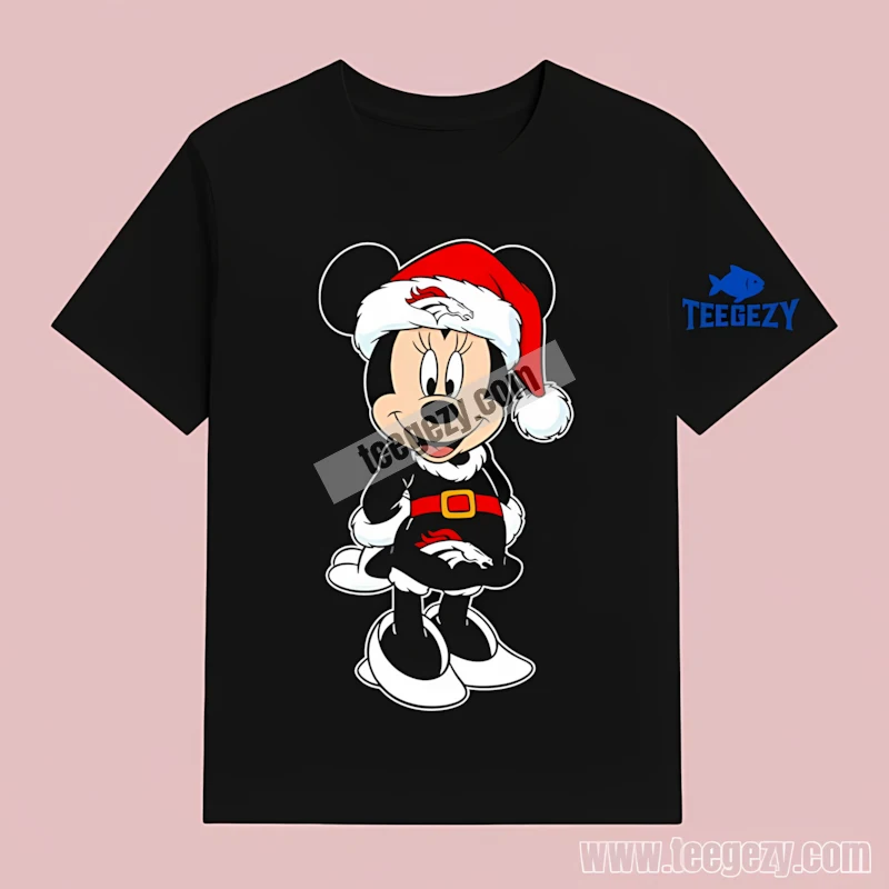 Minnie Mouse Denver Broncos Merry Christmas T-Shirt Cotton Minnie Mouse Denver Broncos Merry Christmas T-Shirt Cotton