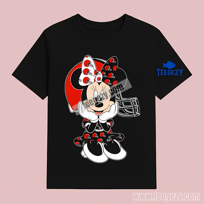 Minnie Mouse Vs Cleveland Browns Logo T-Shirt Men Women Minnie Mouse Vs Cleveland Browns Logo T-Shirt Men Women