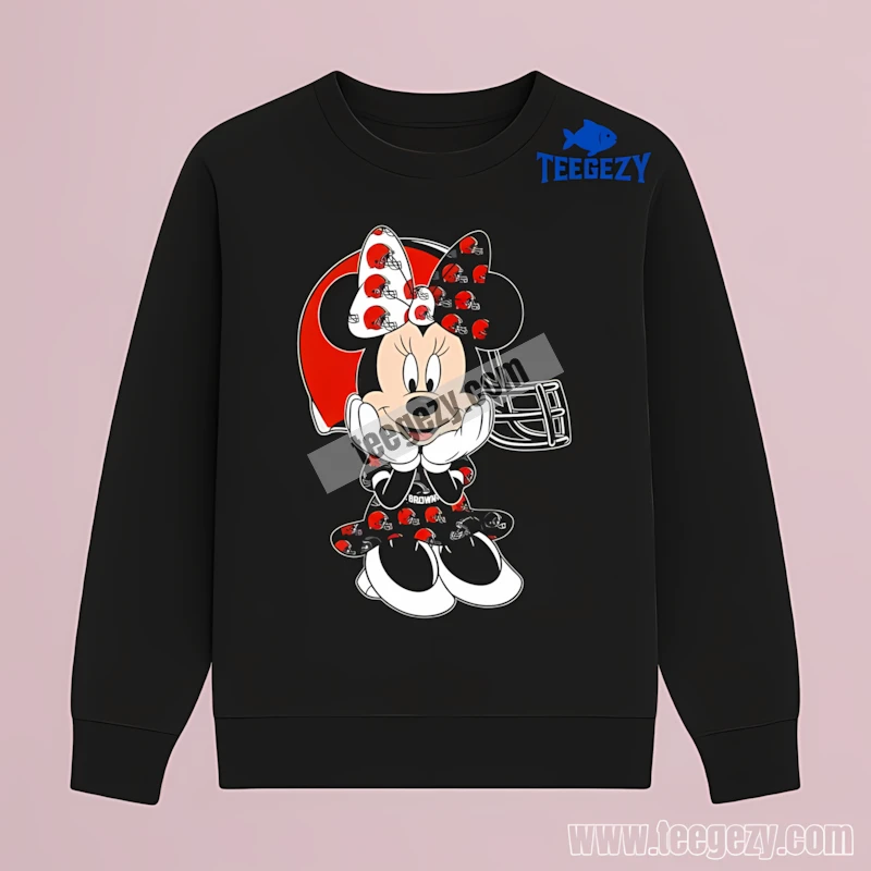 Minnie Mouse Vs Cleveland Browns Logo Long Sleeve Men Women Minnie Mouse Vs Cleveland Browns Logo Long Sleeve Men Women