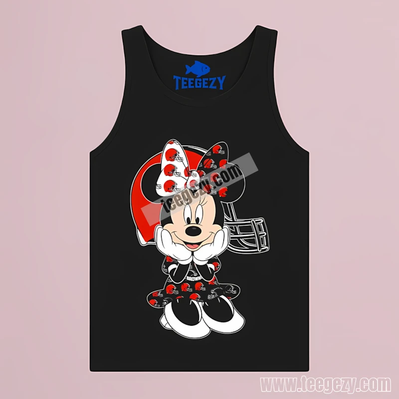 Minnie Mouse Vs Cleveland Browns Logo Tanktop Men Women Minnie Mouse Vs Cleveland Browns Logo Tanktop Men Women