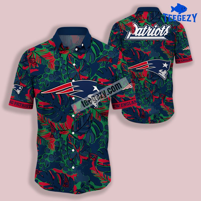New England Patriots Green Monstera Palm Tropical Crazy Hawaiian Shirts New England Patriots Green Monstera Palm Tropical Crazy Hawaiian Shirts