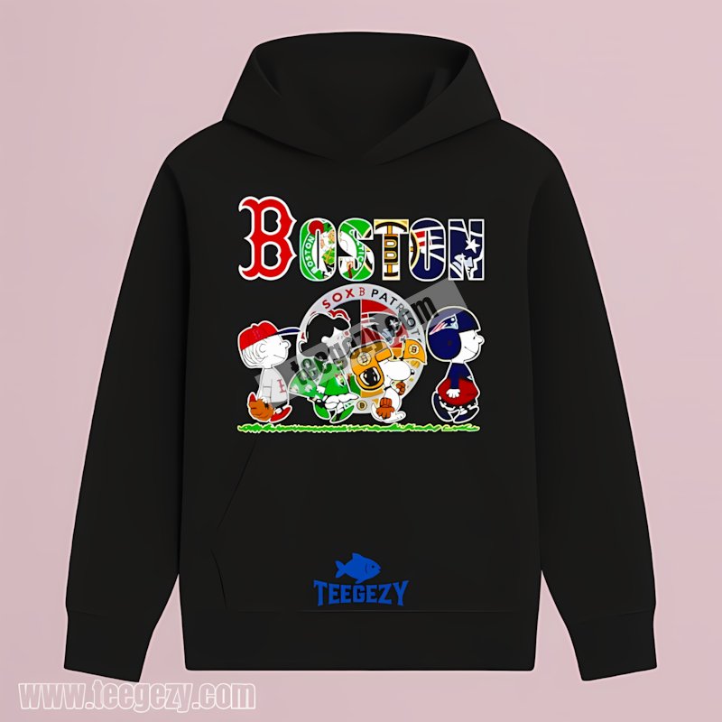 Peanuts Boston Red Sox Celtics Patriots Cotton Hoodie Peanuts Boston Red Sox Celtics Patriots Cotton Hoodie