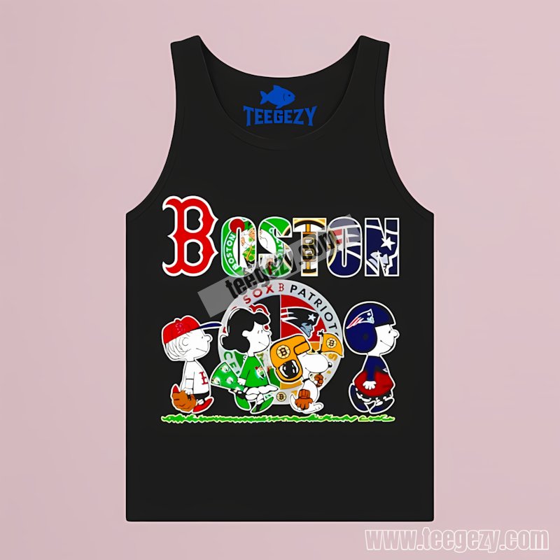 Peanuts Boston Red Sox Celtics Patriots Cotton Tanktop Peanuts Boston Red Sox Celtics Patriots Cotton Tanktop