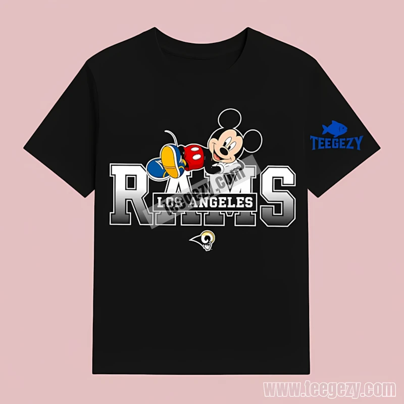 Relaxed Mickey Mouse On La Rams Logo T-Shirt Idea Relaxed Mickey Mouse On La Rams Logo T-Shirt Idea