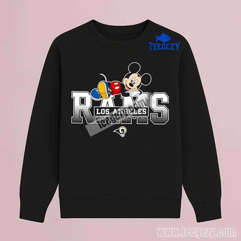 Relaxed Mickey Mouse On La Rams Logo Long Sleeve Idea Relaxed Mickey Mouse On La Rams Logo Long Sleeve Idea