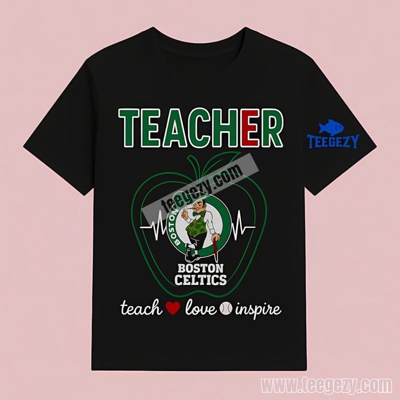 Teacher Boston Celtics Teach Love Inspire Vintage T-Shirt Teacher Boston Celtics Teach Love Inspire Vintage T-Shirt