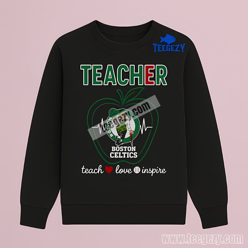 Teacher Boston Celtics Teach Love Inspire Vintage Long Sleeve Teacher Boston Celtics Teach Love Inspire Vintage Long Sleeve
