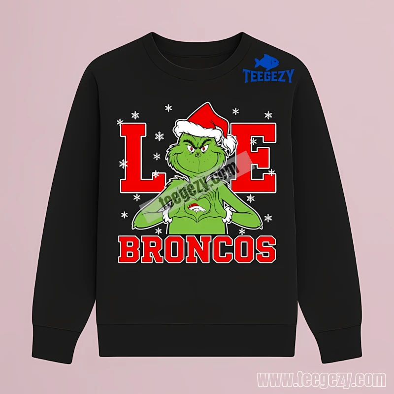 The Grinch Love Denver Broncos Christmas Cotton Long Sleeve The Grinch Love Denver Broncos Christmas Cotton Long Sleeve