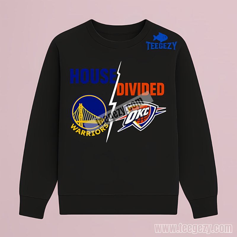 Warriors Vs Oklahoma City Thunder House Divided Nba Theme Long Sleeve Warriors Vs Oklahoma City Thunder House Divided Nba Theme Long Sleeve