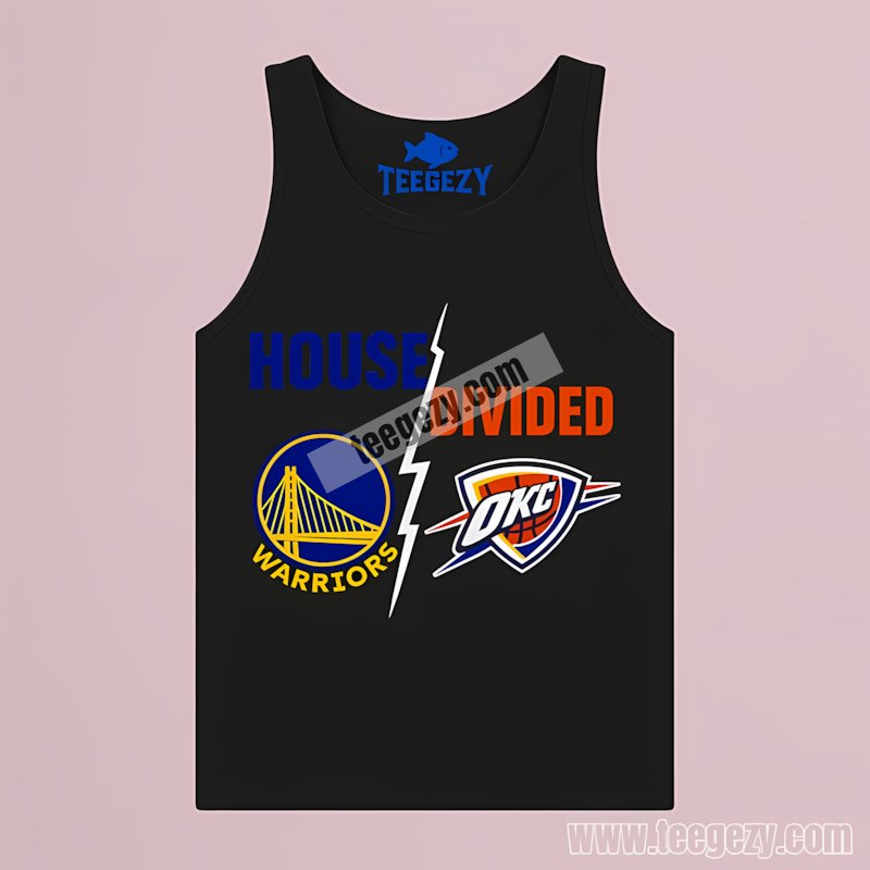 Warriors Vs Oklahoma City Thunder House Divided Nba Theme Tanktop Warriors Vs Oklahoma City Thunder House Divided Nba Theme Tanktop
