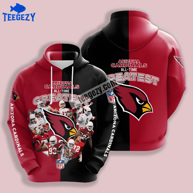 Arizona Cardinals All Time 3D Hoodie Pullover Unisex Arizona Cardinals All Time 3D Hoodie Pullover Unisex