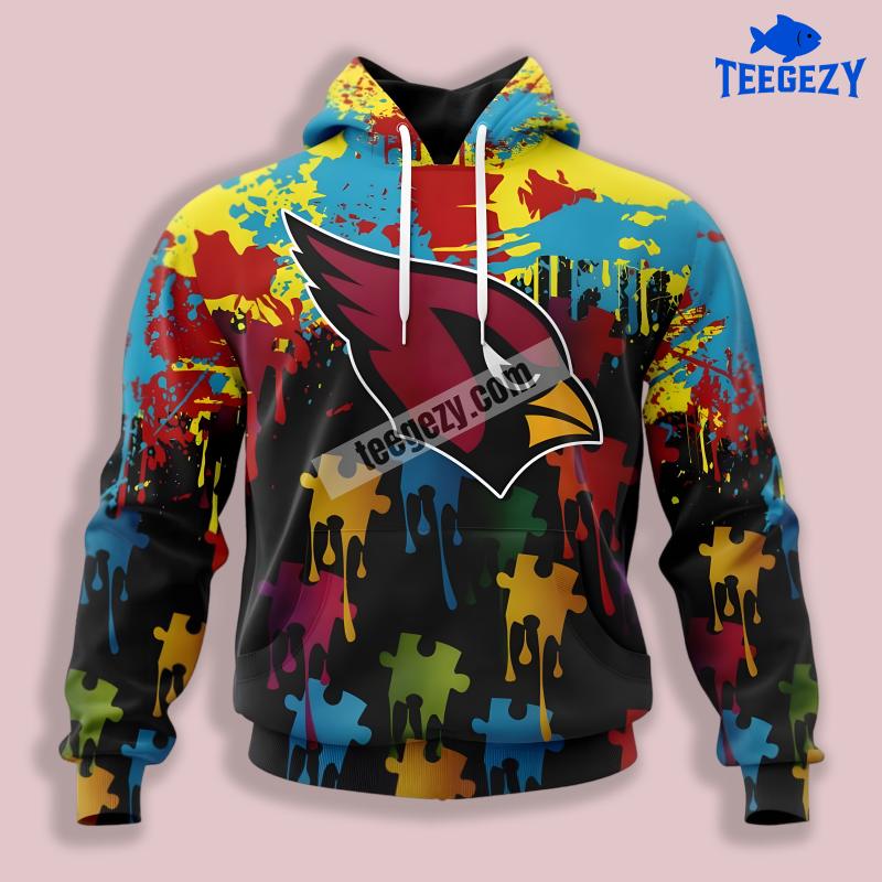 Arizona Cardinals Autism Awareness 3D Hoodie Pullover Design Arizona Cardinals Autism Awareness 3D Hoodie Pullover Design