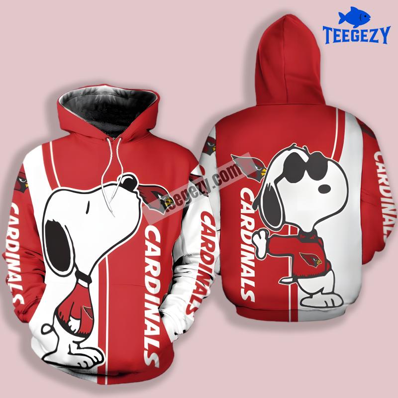 Arizona Cardinals Christmas Snoopy 3D Hoodie Pullover Print Arizona Cardinals Christmas Snoopy 3D Hoodie Pullover Print