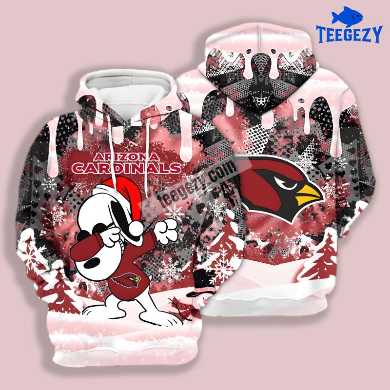 Arizona Cardinals Christmas Snoopy Peanuts 3D Zip Hoodie Arizona Cardinals Christmas Snoopy Peanuts 3D Zip Hoodie